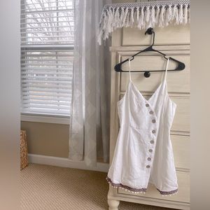 White linen mini dress